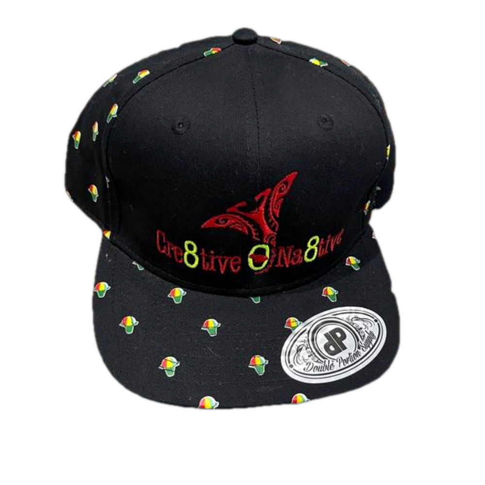 Custom Creative Native 808 SnapBack hat black snow cone print